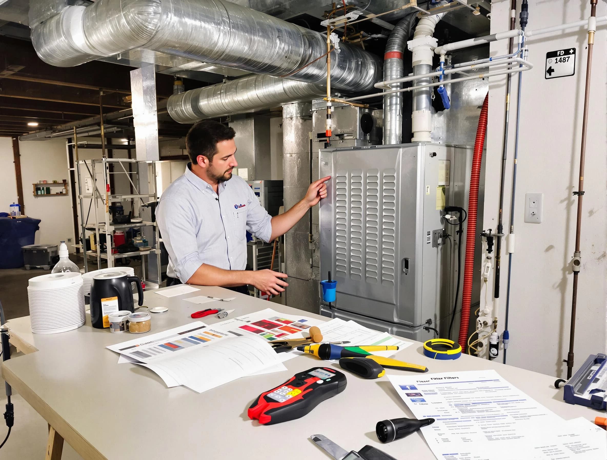 Snyderville Air Duct Cleaning inspector conducting detailed filter system evaluation using professional diagnostic tools in Snyderville