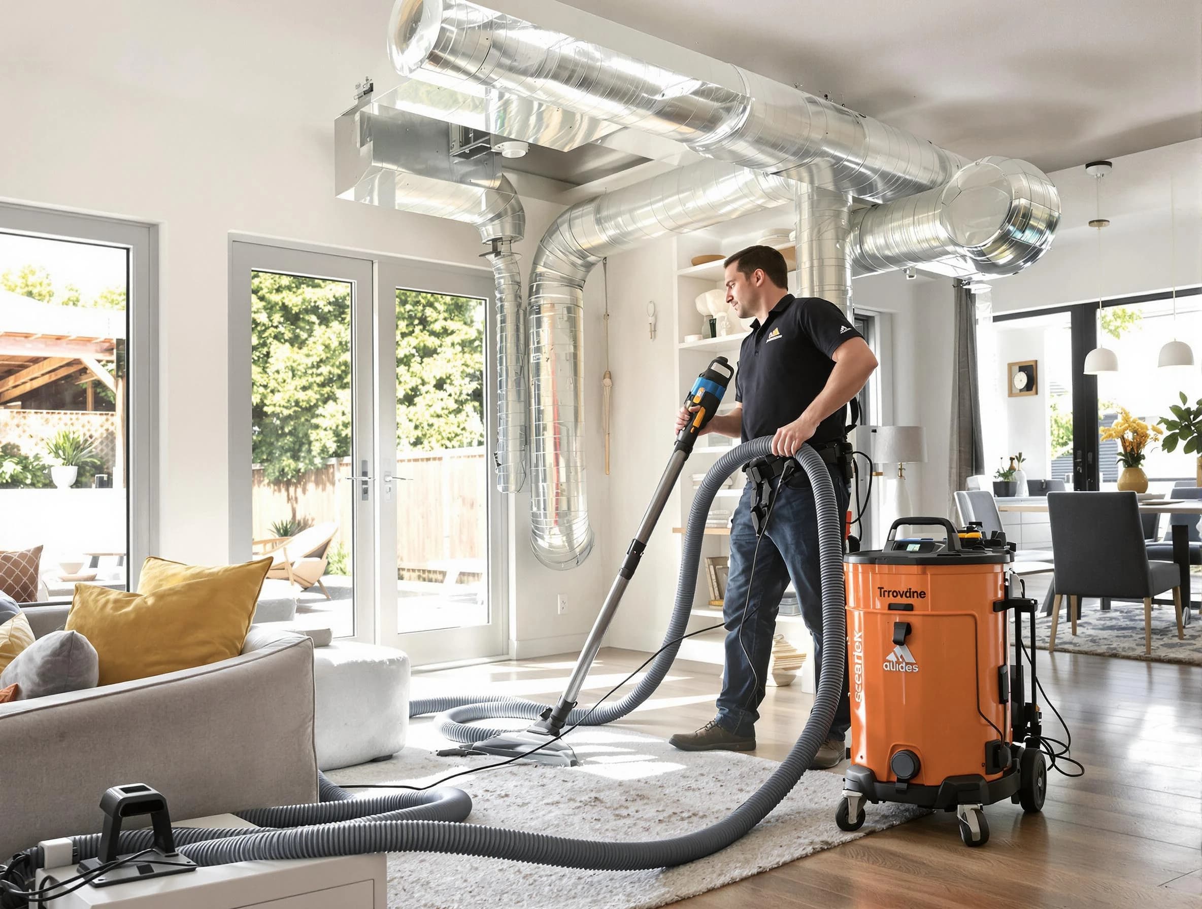 Snyderville Air Duct Cleaning specialist performing thorough residential duct cleaning using advanced equipment in Snyderville