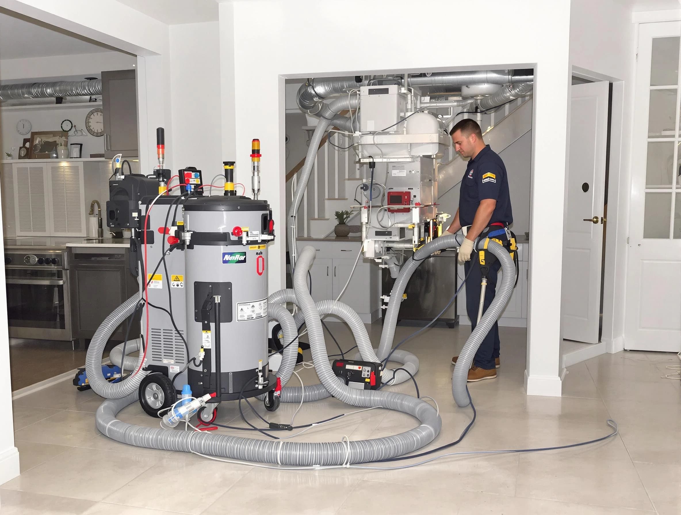 Snyderville Air Duct Cleaning technician operating negative pressure cleaning equipment for thorough duct maintenance in Snyderville
