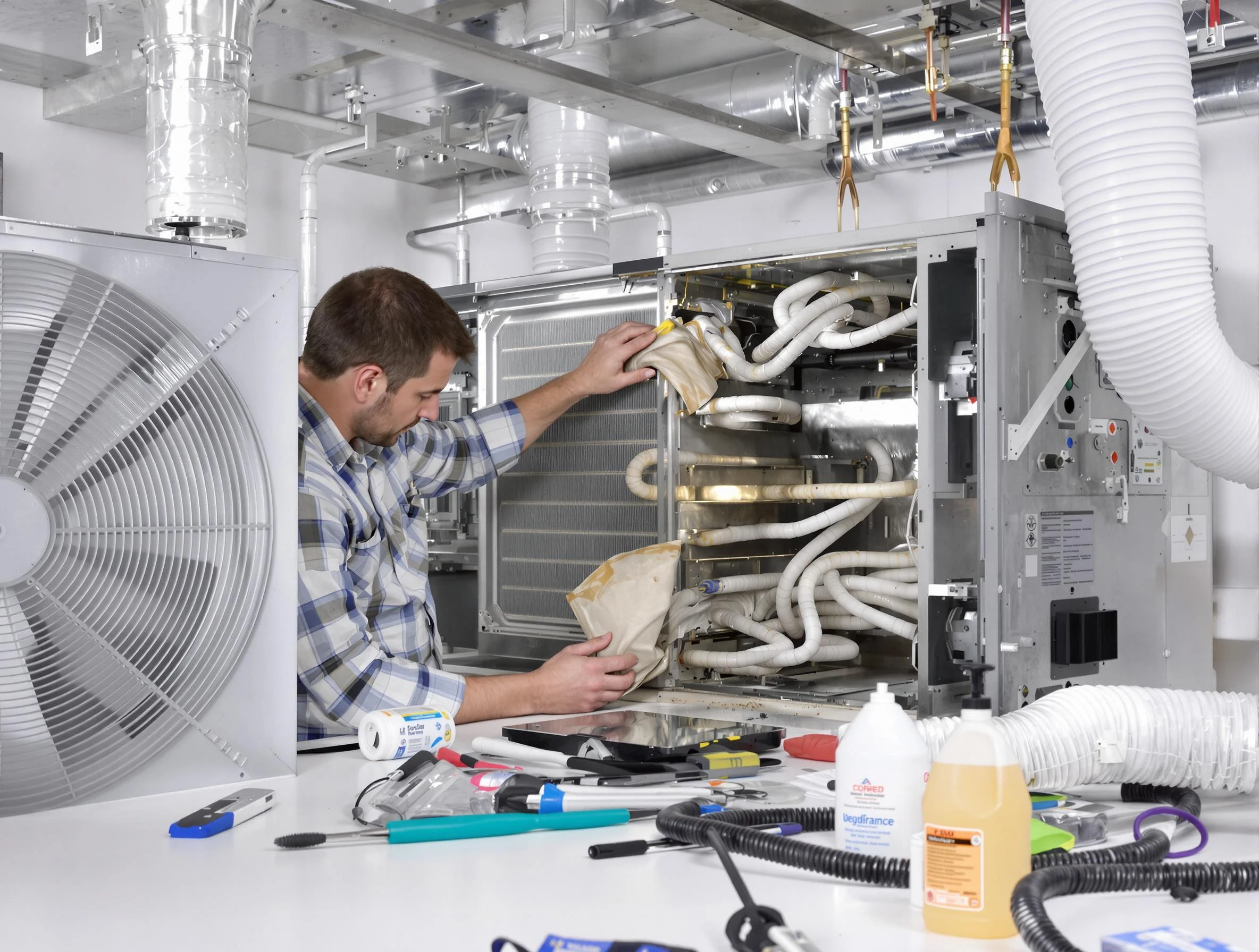 Snyderville Air Duct Cleaning specialist performing precision AC coil cleaning in Snyderville