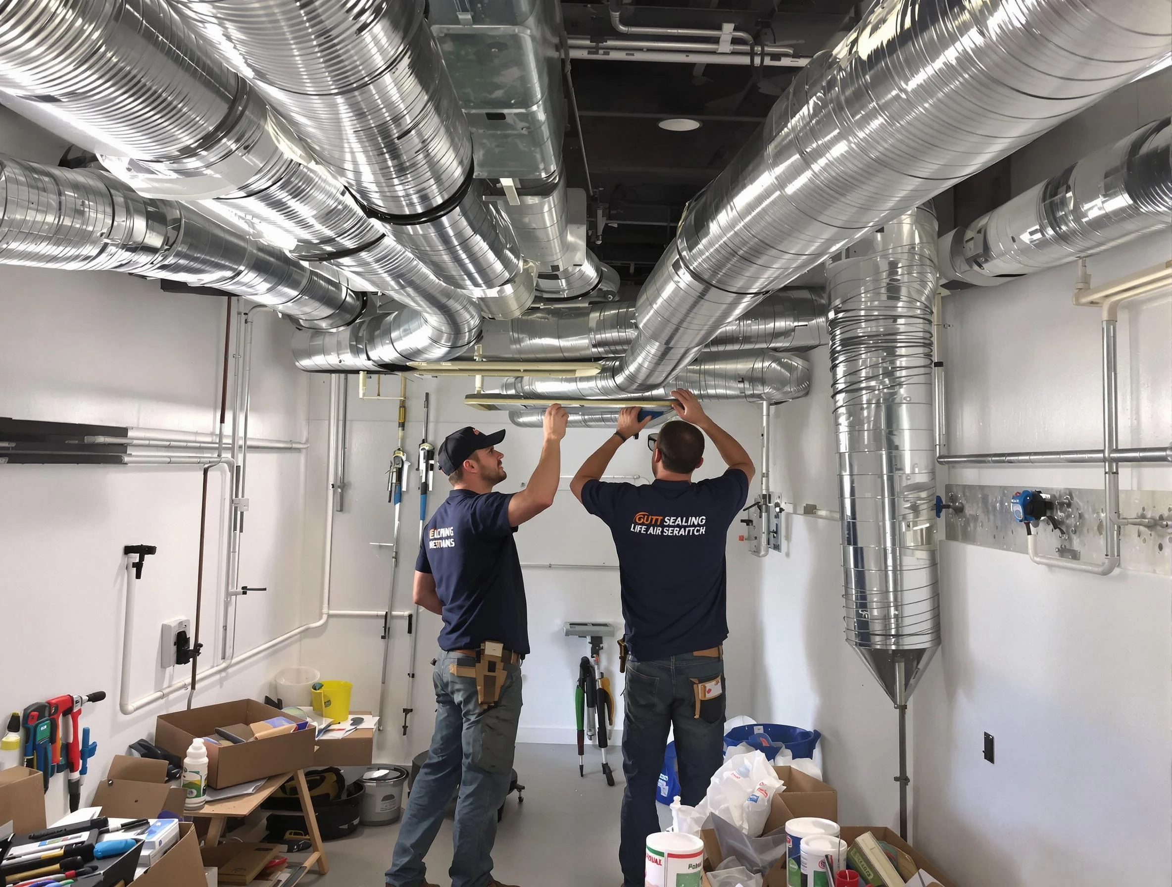 Snyderville Air Duct Cleaning technician applying professional duct sealing solutions in Snyderville